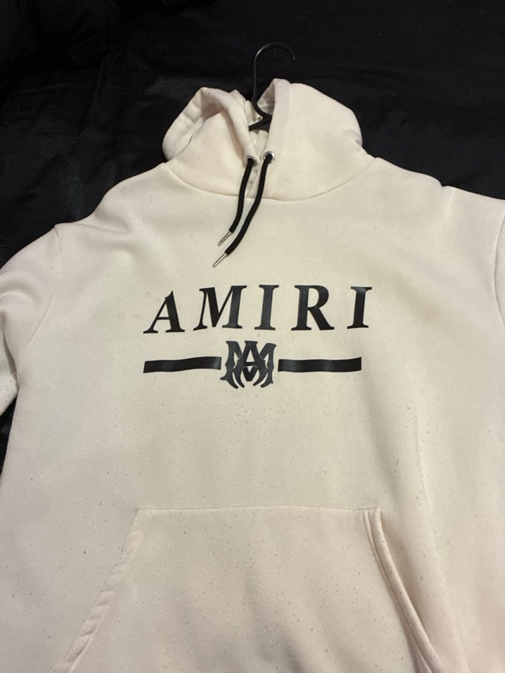 AMIRI Cream Crewneck Sweatshirt with Black Logo - Men